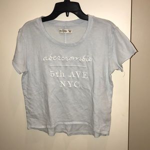 abercrombie and fitch cropped t-shirt, light blue